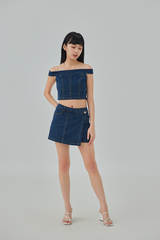 Naomi Denim Wrap Skort