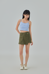 Olivia Heart Button Denim Skort