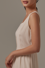 Kerlin Tri-Tiered Dress in Beige