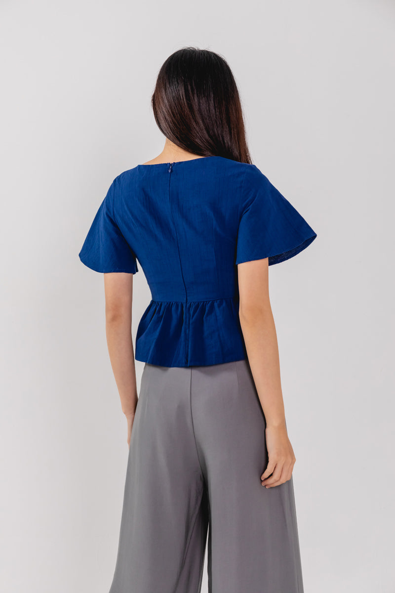 Claudia Bell Top in Navy Blue