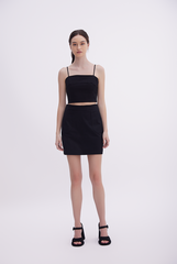 Ava High Waisted Skirt in Black