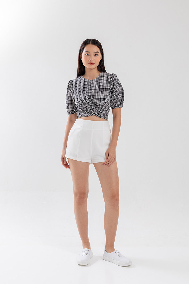 Elfie A-Line Shorts in White